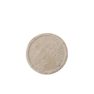 travertine stone plate earthworks handcrafted italia luxury minimalistic stone tray lifestyle view