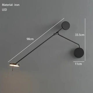 Black Metal Wall Light – Modern Wall Sconce with LED for Bedroom & Office