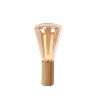 Muffins amber glass lamp side — handblown bohemian warm glow