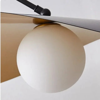 Amber Glass Ceiling Light – Modern Metal Frame Lamp With Soft Warm Lighting