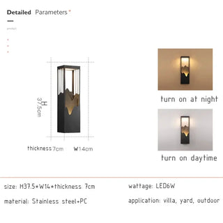 Modern Garden Wall Light – Outdoor Wall Sconce with Mountain Landscape Design