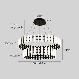 Modern Iron Chandelier – Circular LED Lighting Fixture for Living Room | Easy Install