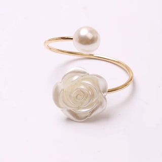 flower napkin holder elegant aluminium napkin rings table decor set view