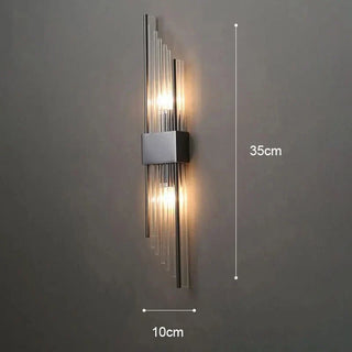 Crystal Wall Light – Rectangular Aluminium Wall Sconce with Warm White LED Bulbs