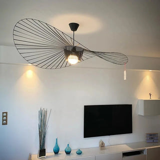 Straw Hat LED Chandelier – Modern Pendant Light | Elegant Dining Room Lighting