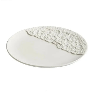 textured ceramic plate earthworks luxury porcelain plate set sandy texture design front view
