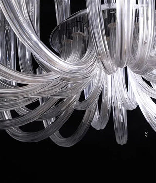 Glass Chandelier – Modern Clear Glass Pendant with Integrated LED Lighting