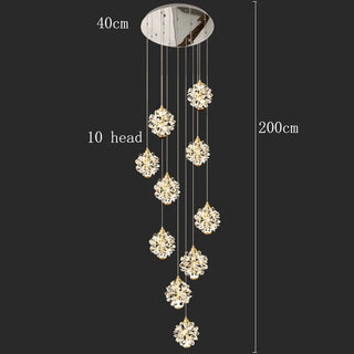 Modern Crystal Chandelier – Dimmable LED Pendant Light | Living Room Lighting