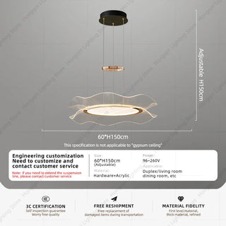 Suspension LED acrylique – Lampe suspendue moderne avec abat-jour en acrylique blanc et finition en fer