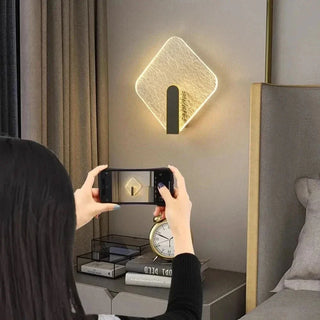 Black Wall Lamp – Contemporary LED Wall Sconce with Acrylic Lampshade Light