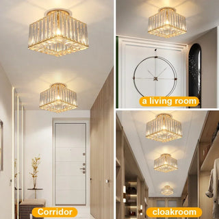 Gold Crystal Ceiling Light – Luxury Bedroom Lighting With Crystal Chandelier Light