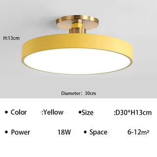 Aluminum LED Ceiling Light – Modern Minimalist Fixture with Soft Ambient Lighting