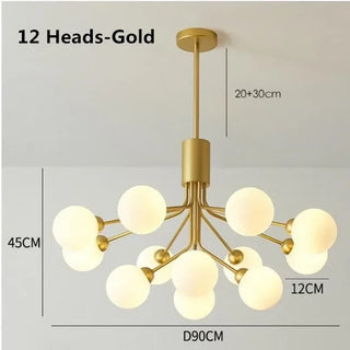 Modern Iron Chandelier | Frosted Glass Lighting with G9 Socket Lamp for Living Room