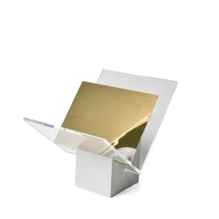 marble book stand handcrafted scandi style organiser metal details front view