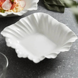 ceramic bowl earthworks handcrafted porcelain tableware folded shell design dishwasher safe set view