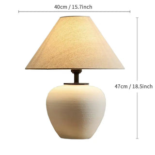 Ceramic Table Lamp – Japanese Style Lamp with Adjustable LED & Remote Control