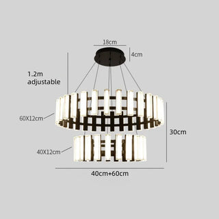 Modern Iron Chandelier – Circular LED Lighting Fixture for Living Room | Easy Install
