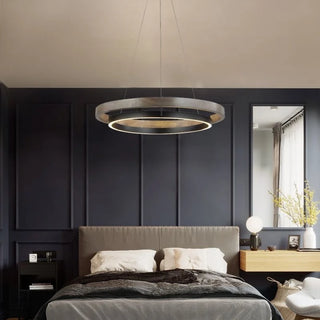 Modern Iron Chandelier – Minimalist LED Dining Room Lighting | Polished Fixture