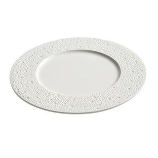 ceramic dining plates earthworks luxury porcelain dinnerware set handcrafted white gold angle view