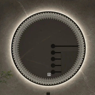 LED round adjustable smart bathroom mirror side view