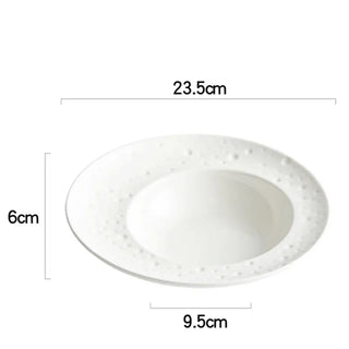 ceramic dining plate earthworks handcrafted porcelain dinnerware elegant tableware set lifestyle view