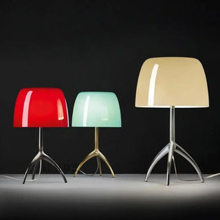 Colored Glass Desk Lamp – Modern Tripod LED Reading Lamp with Iron Frame