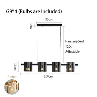 Modern Glass Pendant Light – Square Pendant Light with Clear Glass Shade & Iron Frame