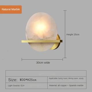 Marble Wall Sconce – Spanish Marble Lamp with Gilded Copper Light | Luxury Home Lighting