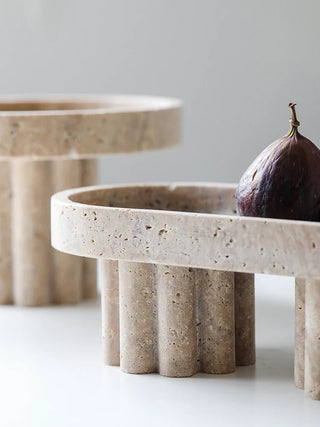 travertine stone tray earthworks handcrafted elegant italia stone collection serving tray detail