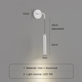 Black Metal Wall Light – Modern LED Wall Sconce with Sleek Design for Bedroom