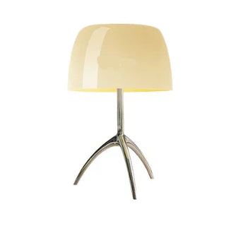 Colored Glass Desk Lamp – Modern Tripod LED Reading Lamp with Iron Frame