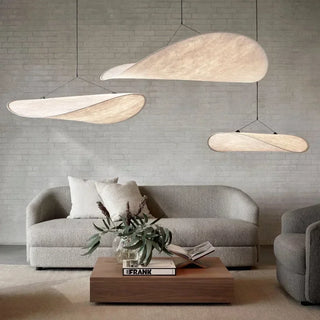 White ceiling pendant with LED — minimalist adjustable cord fixture