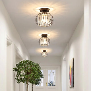 Vintage Ceiling Light – Black Steel Fixture | Energy Efficient Dining Room Lighting
