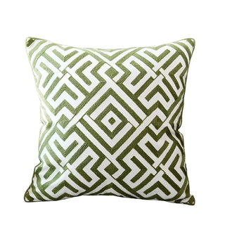 green cushion covers tuscany floral embroidered polyester cotton decor 45x45 cm detail