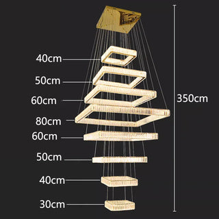 Modern Crystal Chandelier – Elegant LED Ceiling Lamp with Remote Control
