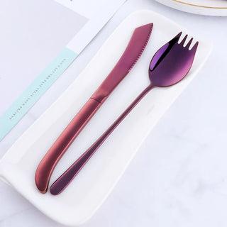 designer cutlery set stainless steel 4 piece spork flatware luxury dining utensils product view