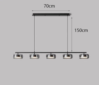 Industrial Ceiling Light – Modern Linear Pendant Light With Smoked Glass Shades