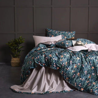 egyptian cotton duvet cover luxury cotton bedding set floral design front view
