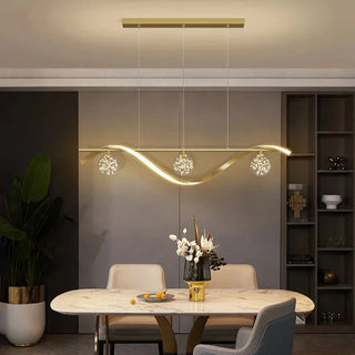Minimalist Chandelier – Modern Pendant Light With Clear Glass & Iron Fixture