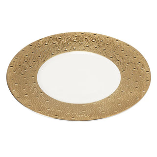 ceramic dining plates earthworks luxury porcelain dinnerware set handcrafted white gold front view