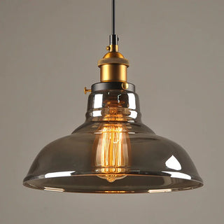 Industrial Glass Pendant Light – Modern LED Compatible Hanging Lamp for Hotels & Bars