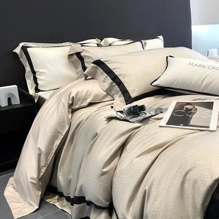egyptian cotton duvet cover luxury bedding set 4 piece queen bedding front view