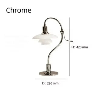 Bauhaus Table Lamp – Modern Glass and Iron Lamp with Soft Ambient Lighting