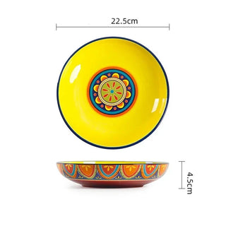 hand-painted ceramic dinnerware earthworks artisan crafted porcelain plates bowls set collection view