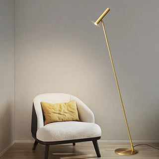 Scandinavian brass torch lamp front – Nordic minimalist design