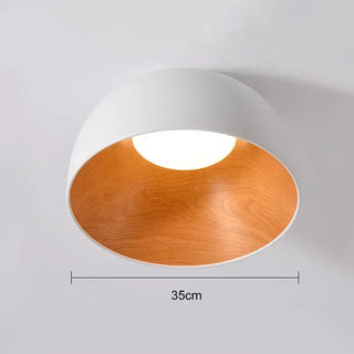 Modern Ceiling Light – Black Metal & Wood Dimmable LED Fixture by Lumavera