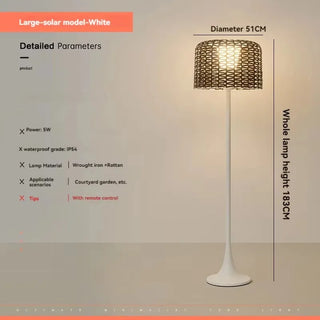 Woven Metal Garden Lamp – Outdoor Solar Lights | Braided Metal Lamp by Lumavera