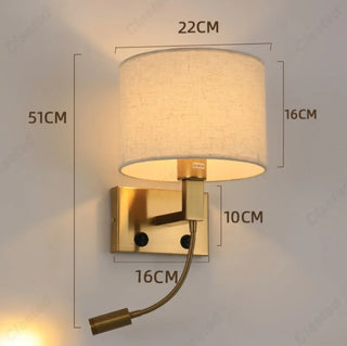 LED Fabric Wall Light – Adjustable Reading Lamp With Soft Lampshade & Warm Frame