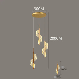 Lustre spirale moderne – Luminaire de luxe en cristal pour villa et salon