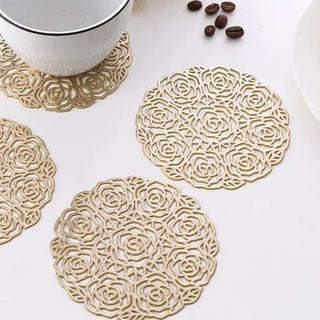 heat insulation placemats recycled pvc coasters non slip table mats front view